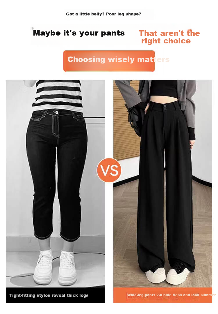 Modal Women's Suit Pants Spring Summer 2026 New Slim High Waist Draped Floor-Length Wide Leg Loose Straight Casual Trousers 6
