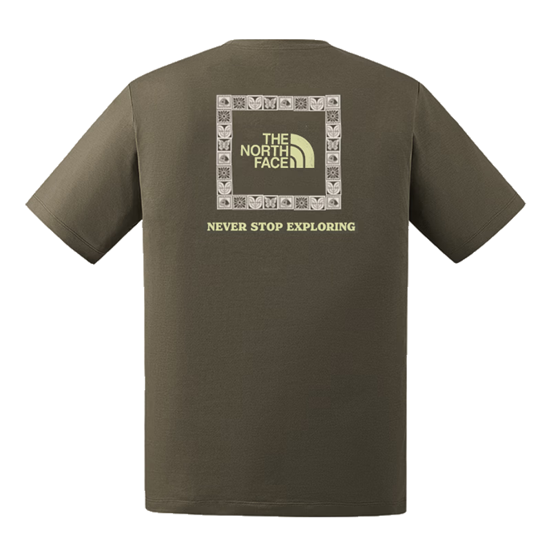The North Face Unisex Short Sleeve Printed Outdoor Quick-Dry Breathable T-Shirt 8GXD Green/21L L