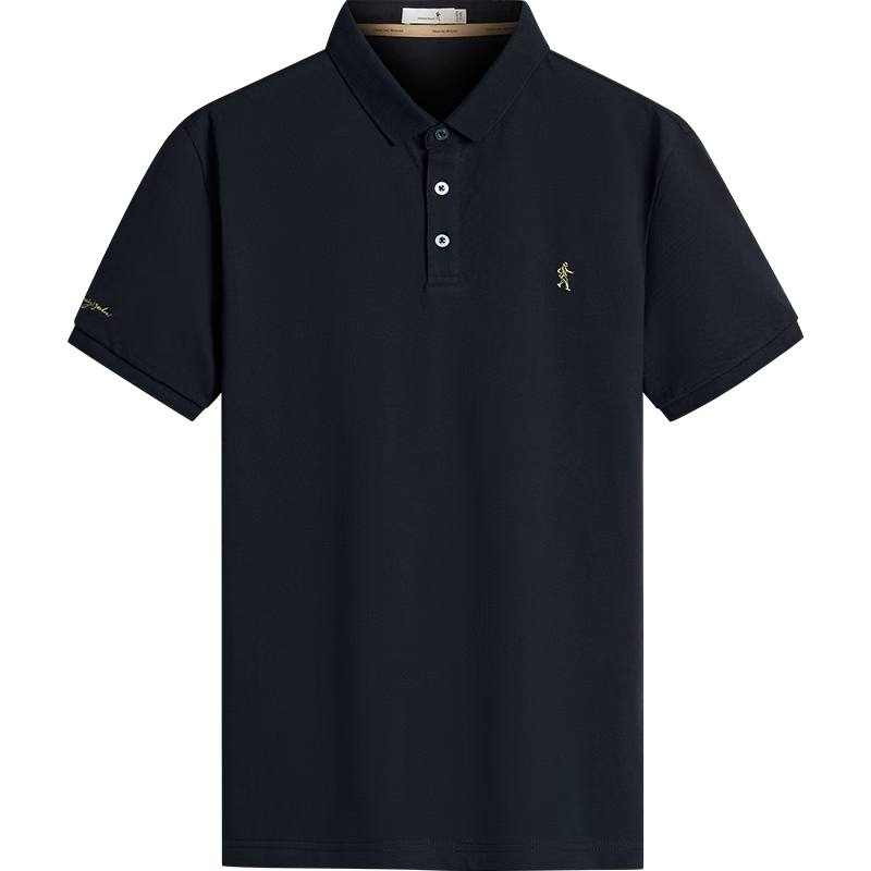 Dancing with Wolves [Pure Cotton] Short Sleeve Polo Shirt Men Summer Solid Color Comfortable Breathable Business Casual Versatile Top