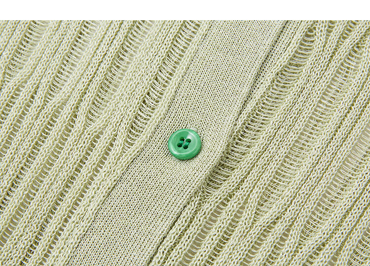 Demana Breathable Tencel Cardigan Spring Round Neck Hollow Out Color Block Soft Stretchy Women's Knit Sweater for Petite 17