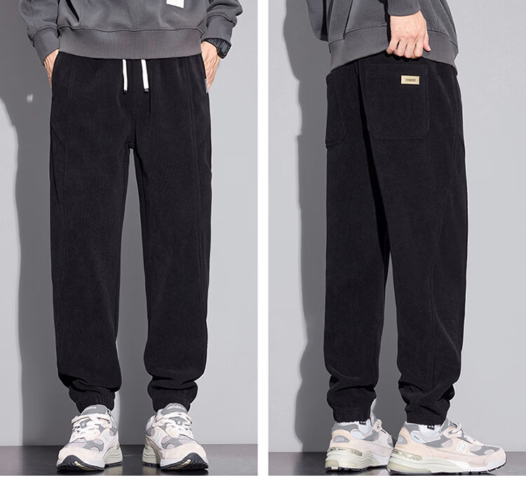 MARK FAIRWHALE Men's Casual Pants Spring Autumn Thick Warm Jogger Sweatpants Khaki M 13