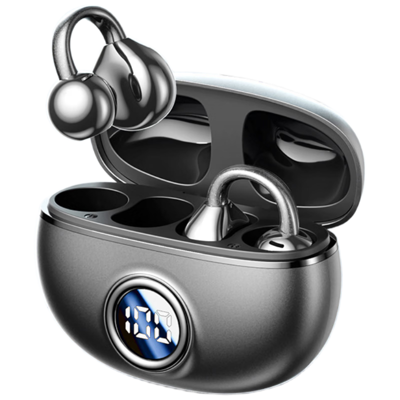 EZHK Desktop Computer Bluetooth Headset Microphone 2-in-1 Wireless Ear Clip USB Receiver for Laptop Conference
