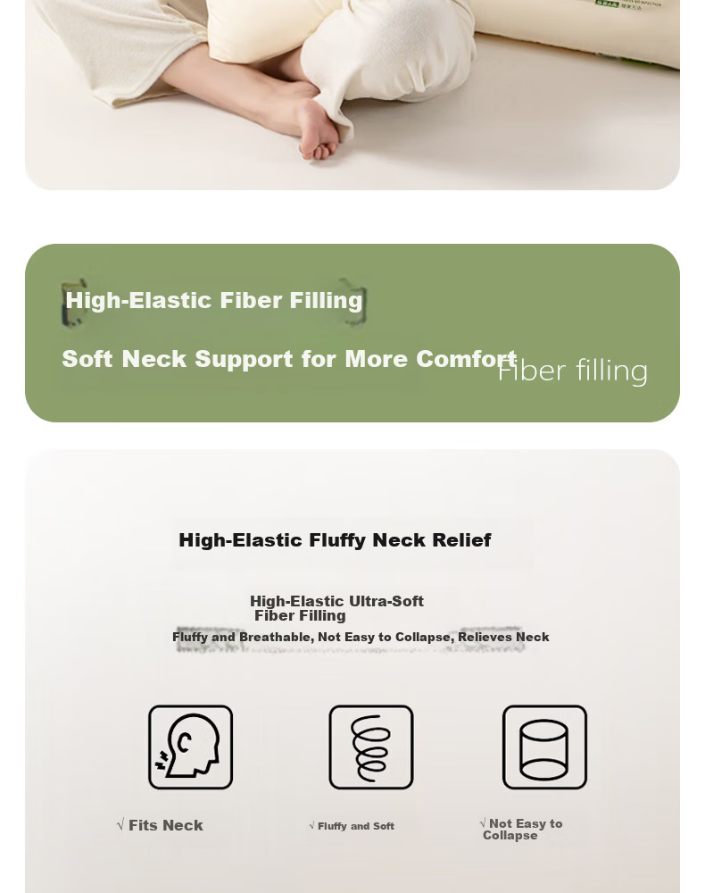 Ranpai Ultra-Low Pillow Core Ultra-Thin Pillow for Low Pillow Users Home Use Single Pack 48x74cm 12