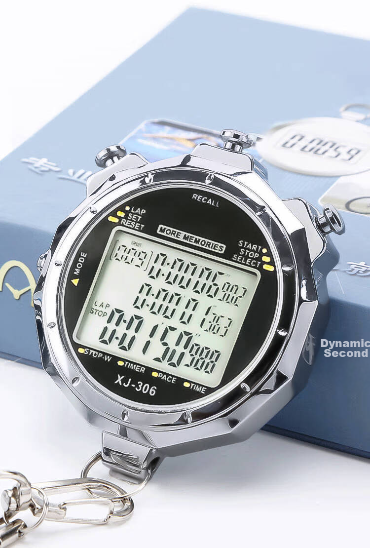 GEDUN Stopwatch, 3 Rows 100 Laps Dedicated Timer for Running, Sports, Fitness, Track And Field, Swimming, Multifunctional 2