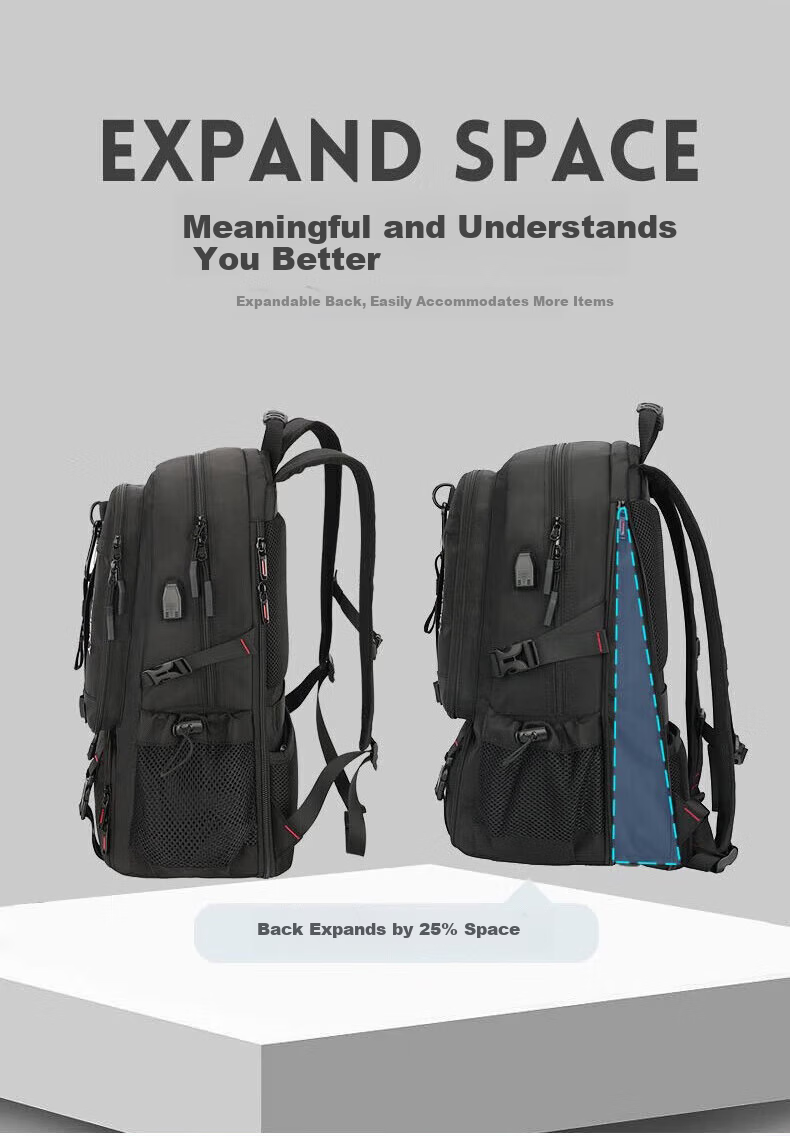 361° Men's Large Capacity Backpack Travel Bag Outdoor Water-Resistant Mountaineering Multifunctional Luggage Carry-On Backpack 5