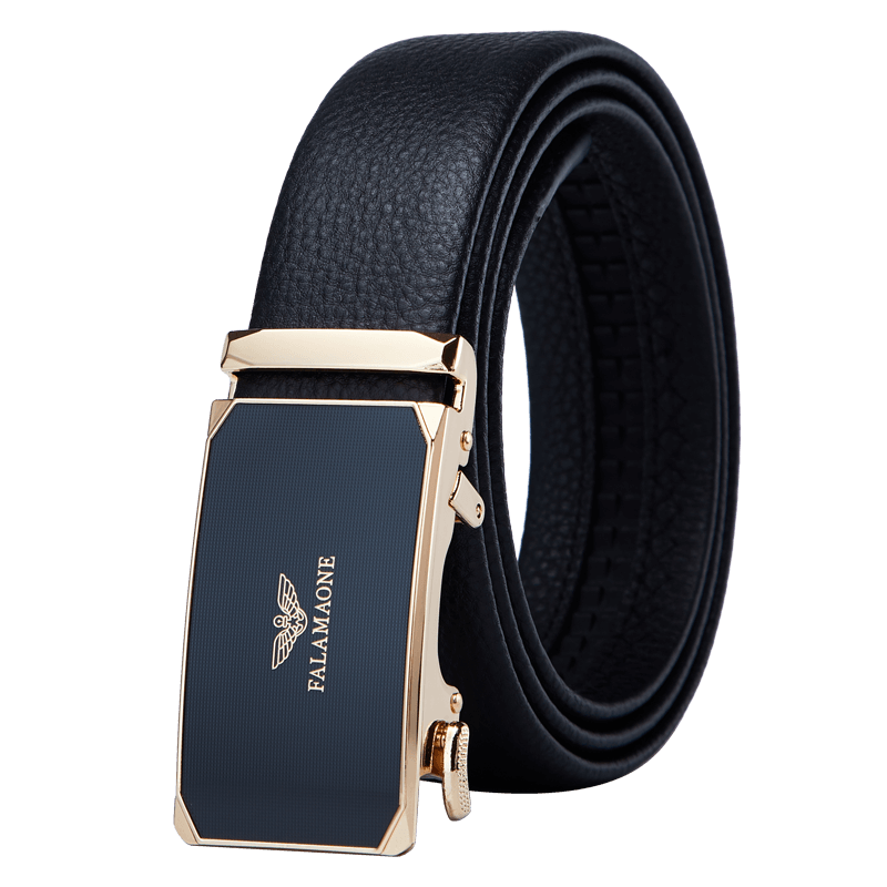FALAMAONE Armani Men's Genuine Leather Automatic Buckle Belt High-End Top Layer Cowhide Father's Day Gift for Dad