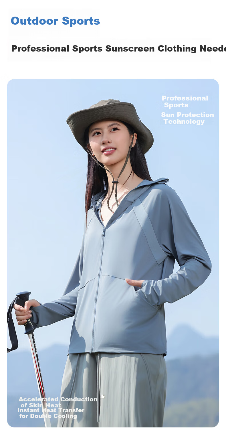 Combo Summer New Self-Operated Women's Sun Protection Jacket UV Protection Outdoor Breathable Thin Ice Silk Cycling Coat Sunproof Clothing 10
