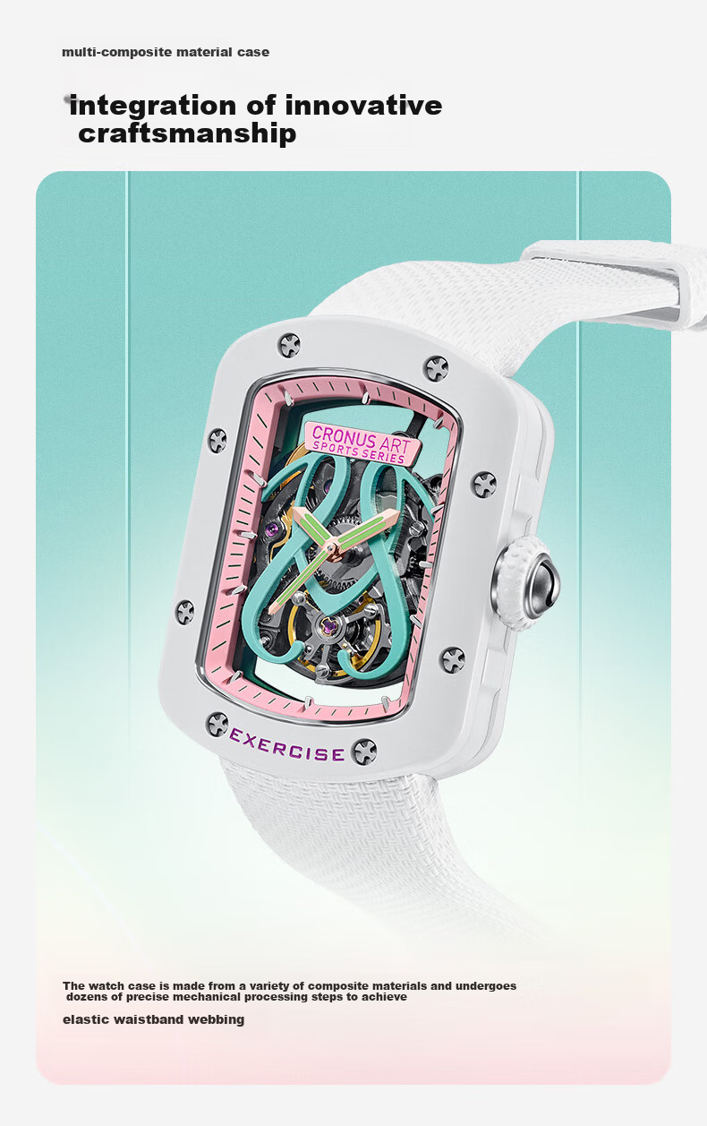CRONUSART Kros Ladies Fully Automatic Mechanical Skeleton Fashion Luxury Wristwatch Women's Day Gift for Girlfriend 4
