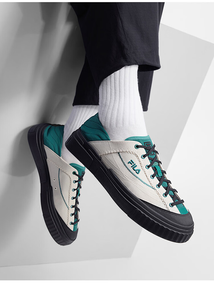 FILA Official LOOP 1S Men's Terraced Canvas Mesh Colorful Casual Sports Breathable Lightweight Shoes 35