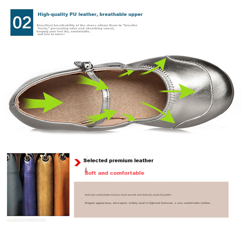 FOOTOPPO Women's Silver Soft Sole Dance Shoes Ballroom Dance Shoes Square Dance High Heel Dance Shoes for Women 4