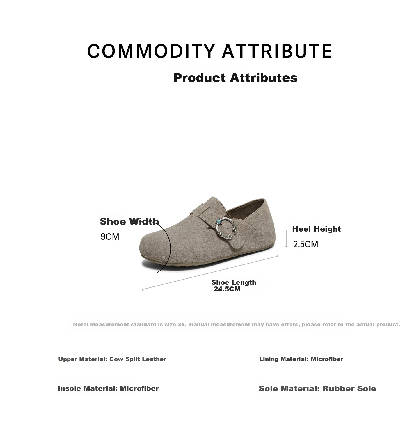 TATA Women's Retro Birkenstock Style Shoes Spring Casual Thick Sole Outdoor Slippers Mules Gray Size 37 3