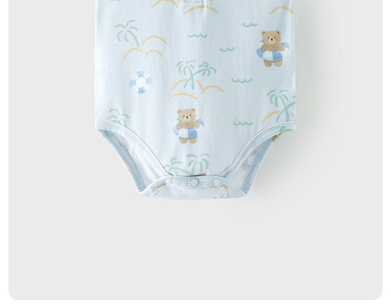 Happy Little Bear Summer Thin Molded Romper Baby Antibacterial Mite-Resistant Triangle Bodysuit Infant Class A Sleeveless Jumpsuit 13