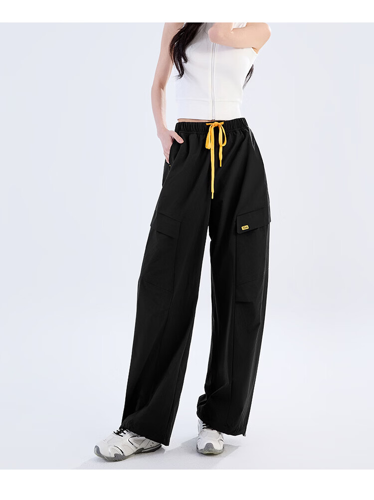 Women's Free Style Cargo Pants Summer Thin 2026 New High Waist Slimming Curved Knife Casual Hiking Loose Wide Leg Paratrooper Pants 22