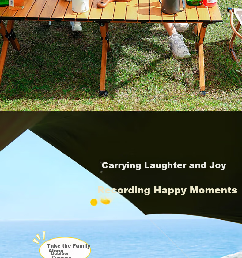 Gosoo Outdoor Folding Table Carbon Steel Egg Roll Table Large Portable Camping Picnic Stall Table and Chair Equipment 1