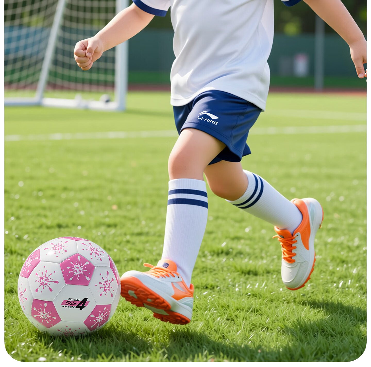 Li-Ning No.4 Football for Children and Primary School Students, Ages 3-6-12, Standard Match and Training Ball for Middle School Entrance Exam, Youth Soccer Ball 7