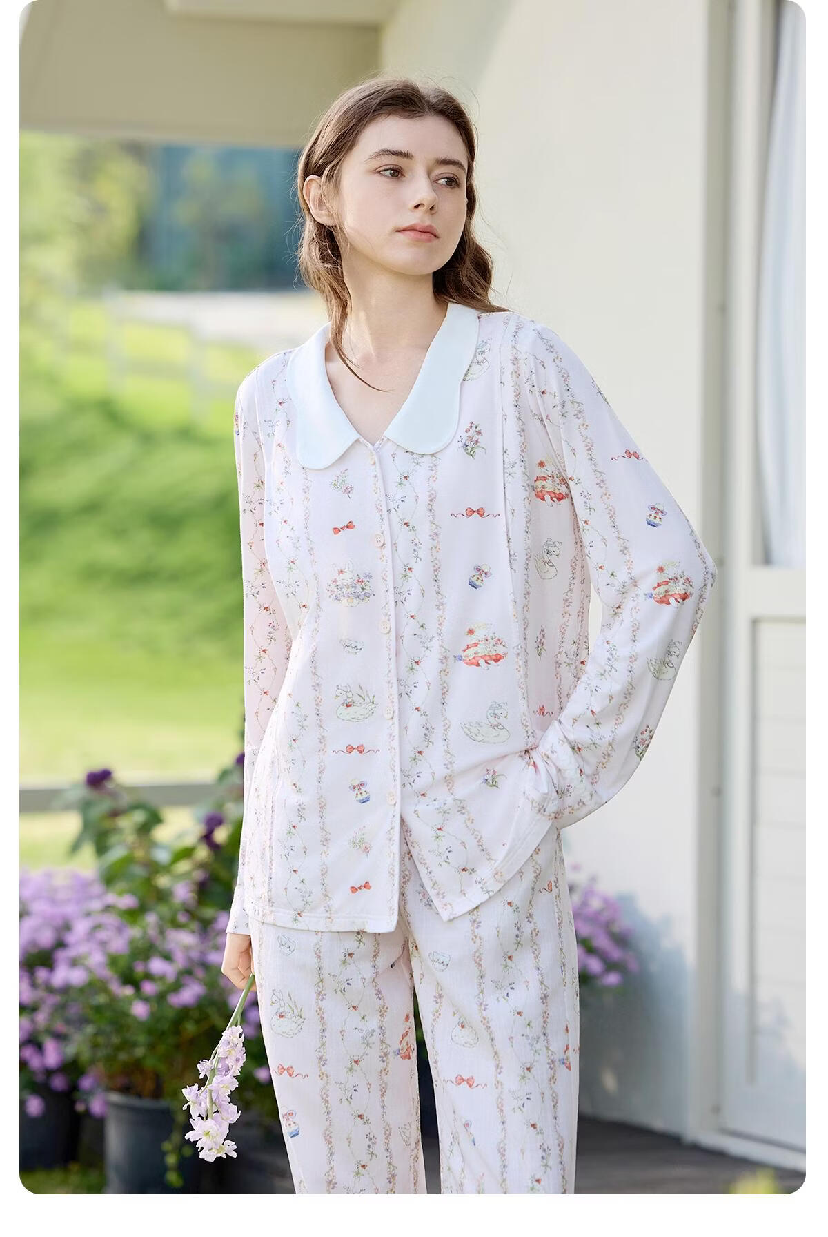 JOYNCLEON Plant Natural Cool Summer Thin Maternity Postpartum Nursing Pajamas L jyz204865 21