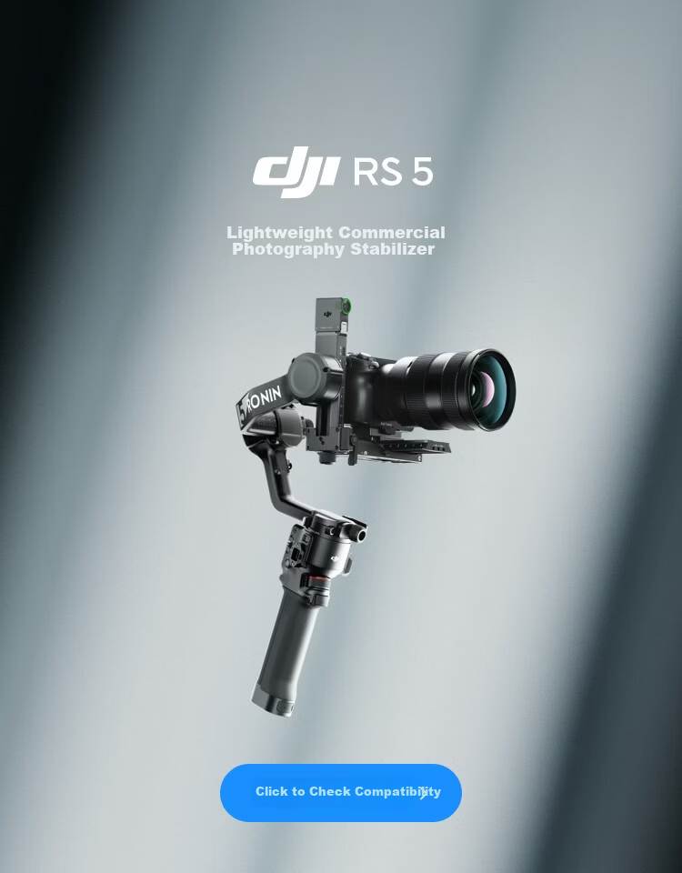DJI RS 5 Ronin Handheld Gimbal Camera Stabilizer Professional Intelligent Tracking Handheld Camera Stabilizer 3kg Load DSLR Mirrorless Lightweight Commercial Gimbal 1