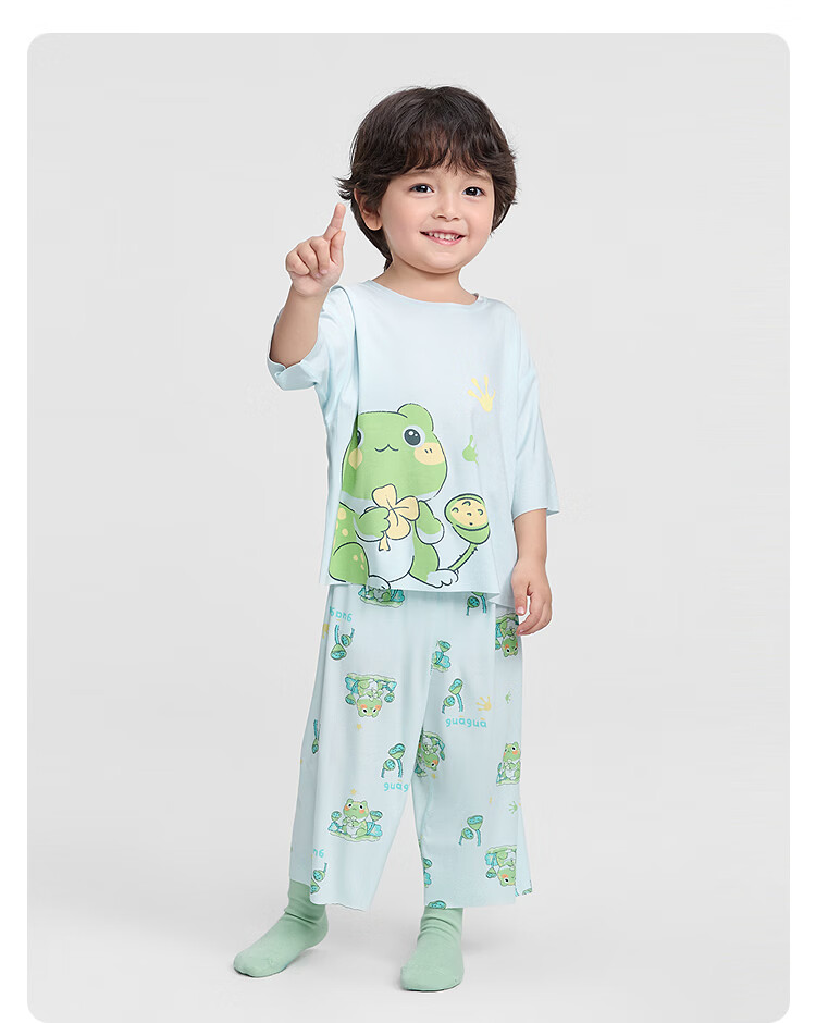 Balabala Baby Summer Pajama Set Air Conditioning Clothes Boys Girls Homewear Soft Skin-Friendly Adjustable 30
