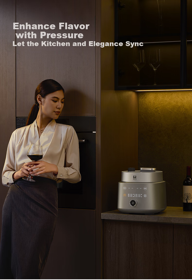 Kambach Pure Titanium Inner Pot Electric Pressure Cooker High-Pressure Rice Cooker Baby-Safe Smart Multi-Function Cooker Household Exhaust-Free Large Capacity 4-5L Soup Cooker 19