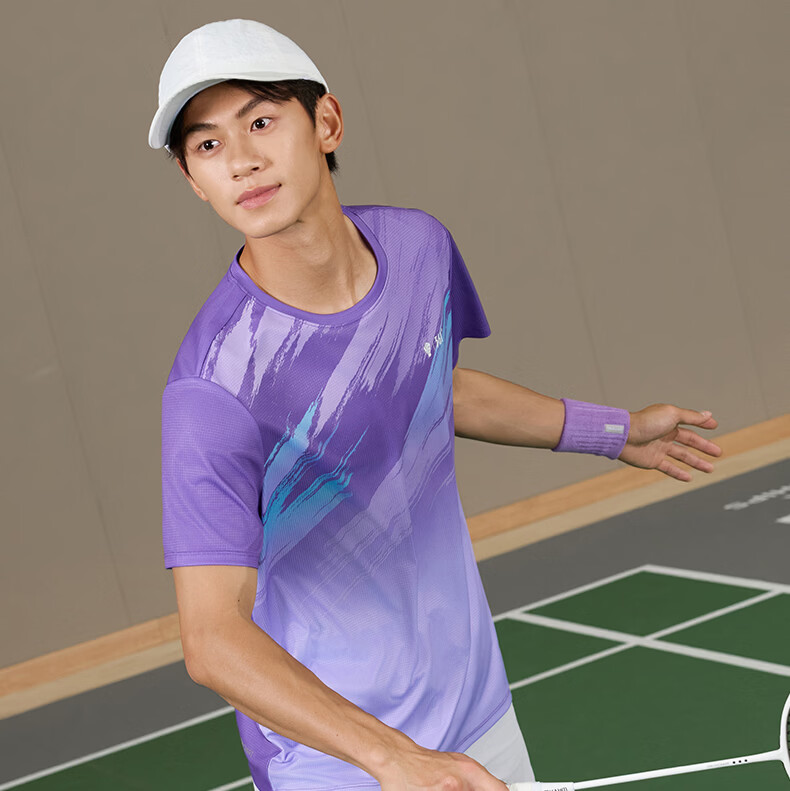 361° Men's T-Shirt Spring Summer Winning Badminton Quick-Dry Loose Printed Short Sleeve Top 652627102-1 17