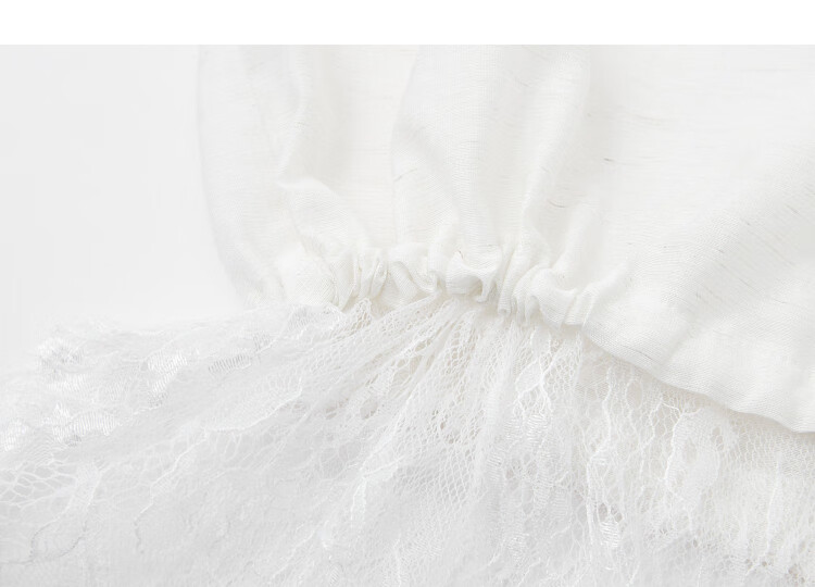 Demana Luxury Linen Spring Elegant Lapel Lace Splice Drawstring Loose Petite Women's Shirt 13