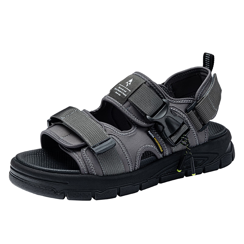 Mark Fairwhale Men's Sandals Outdoor Summer 2026 New Dual-Use Slippers Men's Beach Shoes Pure Black Size 40