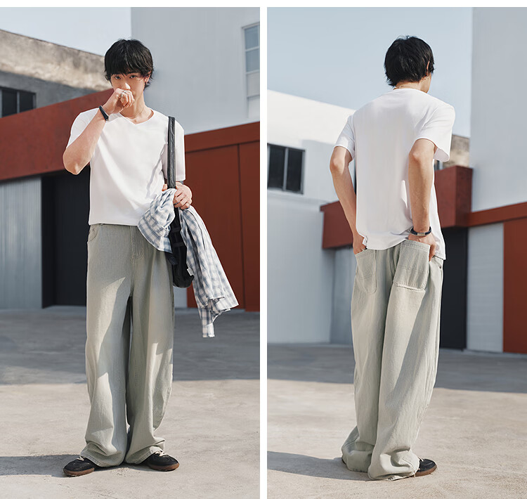 Semir 【3A Antibacterial】Men's Short Sleeve T-Shirt 26 Summer Basic Solid Color V-Neck Casual Tee 109326100101 16