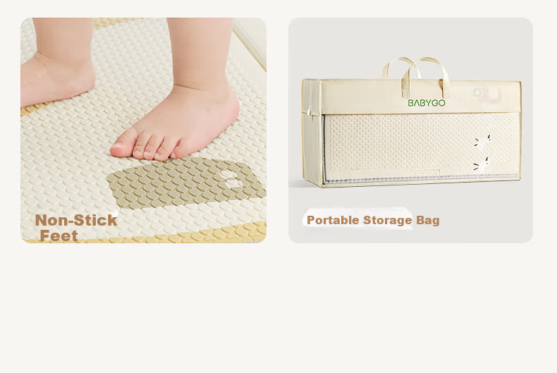BG-BABYGO Little Green Core Foldable Baby Crawling Mat XPE Non-toxic Formaldehyde-free Anti-fall Home Floor Mat 38