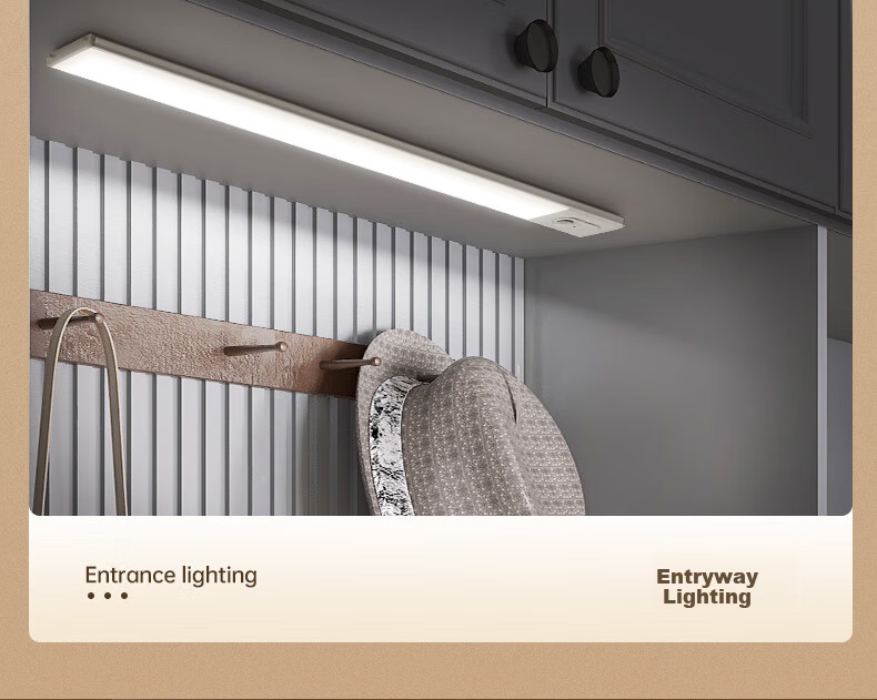 CHNT Induction Cabinet Light LED Ultra-thin Cool Light USB Rechargeable Night Light Emergency Magnetic Wardrobe Kitchen Nursing Lamp 3W 12