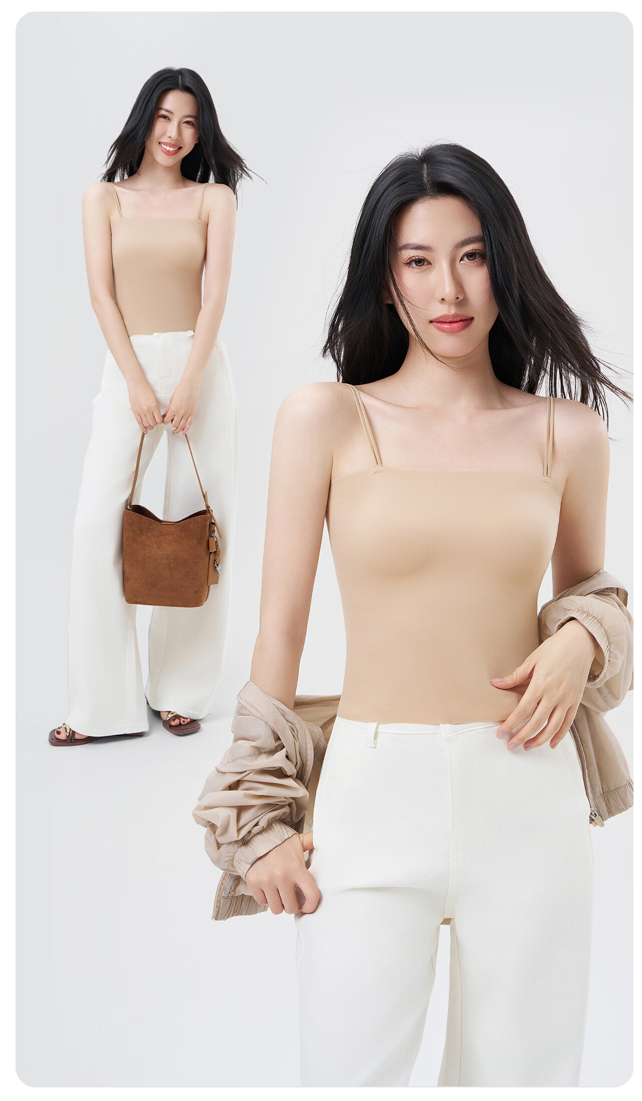 Miiow Ice Silk Camisole Pink Foundation Underwear Women Backless Seamless Invisible Skin Color Bra Integrated Anti-Exposure Tube Top Summer 19