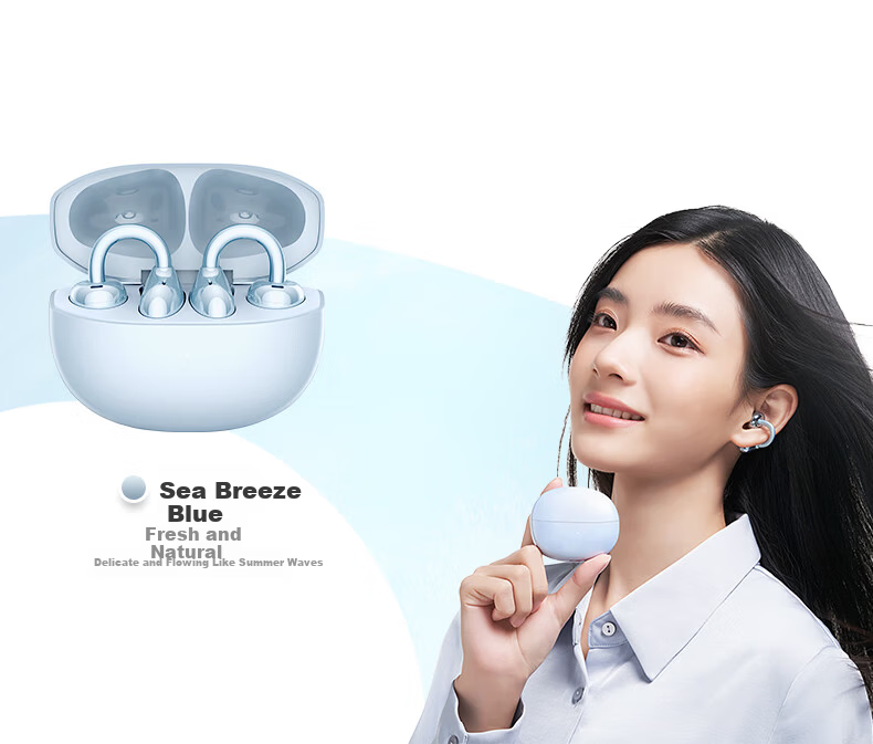 Honor Clip-On Earphones 2 Honor Earphones Bluetooth Earphones Dual-Mic Call Noise Cancellation Long Battery Life Comfortable Compatible with Honor Huawei Phones Monet Purple for Sets 2