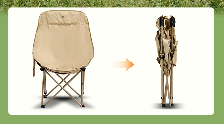JD Jingzao Outdoor Folding Chair and Table Set 1 Table 4 Chairs Elevated Moon Chair Camping Picnic Furniture 16
