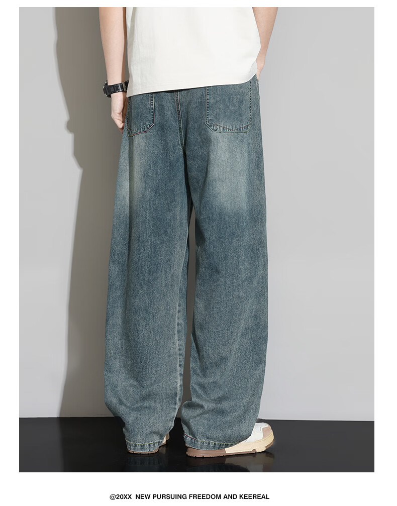 SWAMP AREA Lyocell Tencel Denim Jeans Men Summer Straight Loose Ice Silk Wide Leg Casual Pants K652 Black L 11