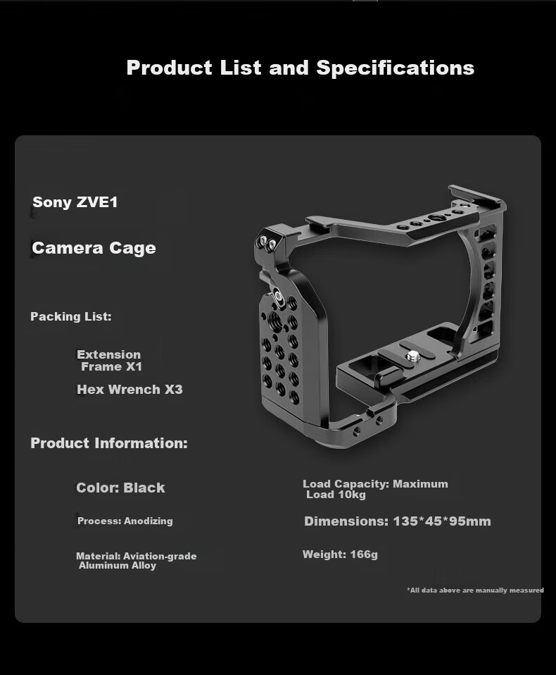 Yingshiji Camera Cage Expansion Frame for Sony ZV-E10 13