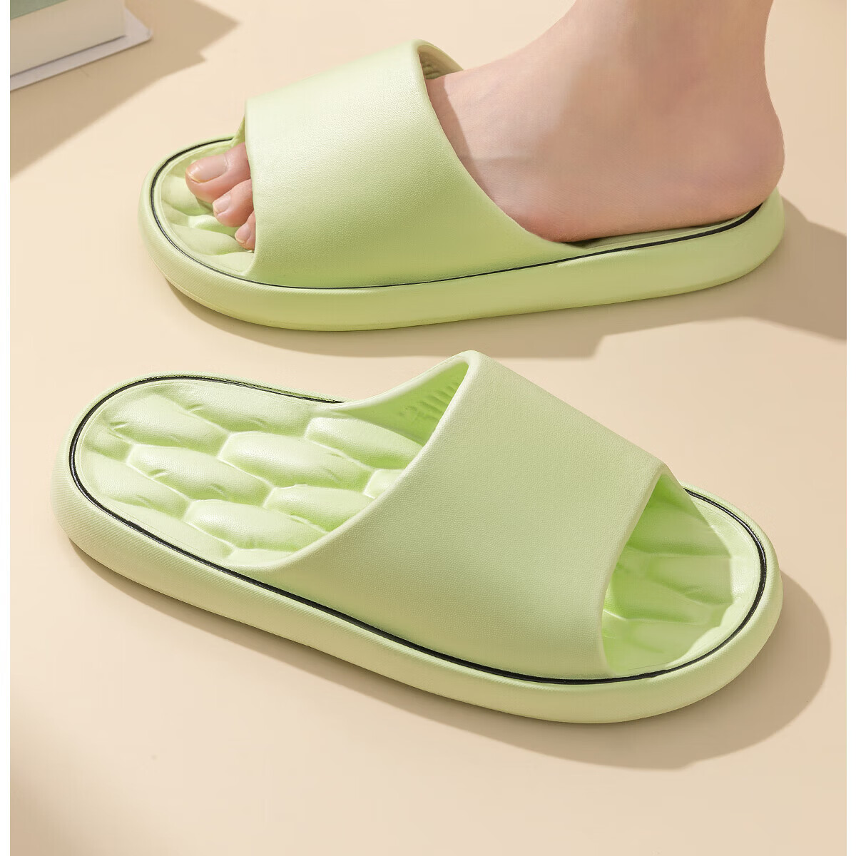 Zhiying Men's and Women's Home Shower Soft Sole Bathroom Couple Non-slip Silent Slippers Gray Size 40-41 17