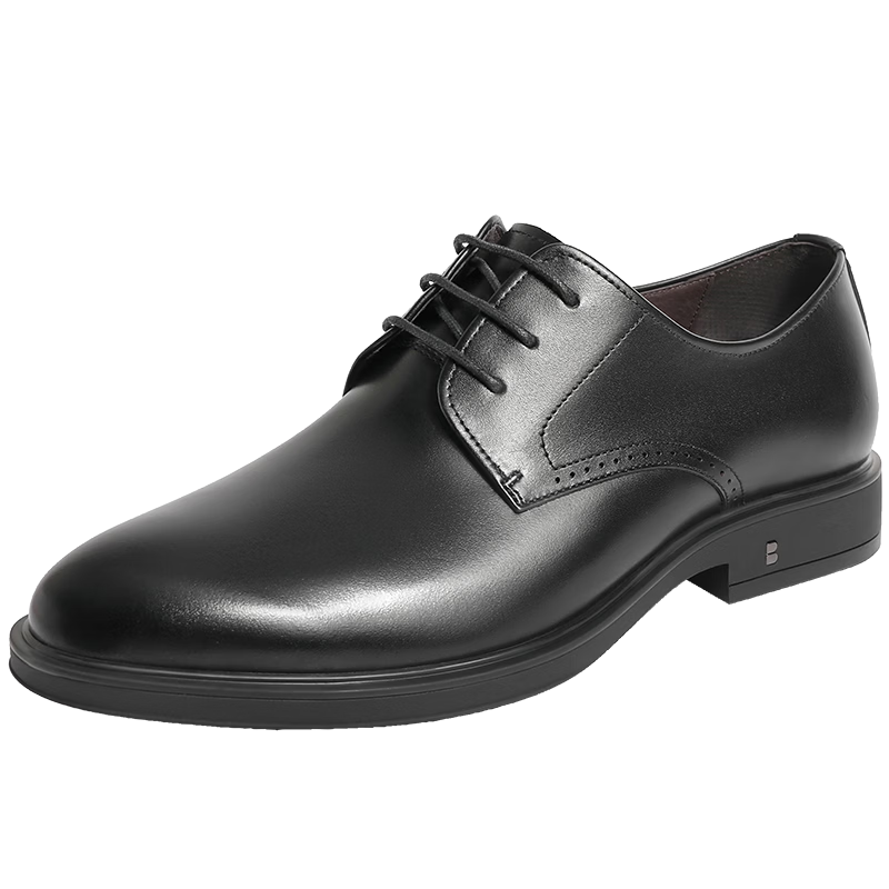 Belle Men's Shoes, Commuter Business Formal Leather Shoes, Cowhide Shoes for Men, Wedding Shoes, Genuine Leather Shoes A0916, Black - Nail-Free Version, Size 38
