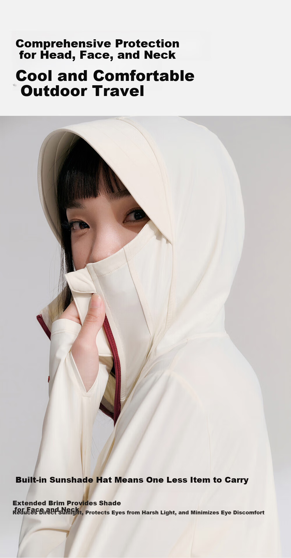 VVC Cheng Yi Same Style Sunscreen Jacket Unisex Summer Thin Breathable UV Protection Coat Cream Beige 2XL 15