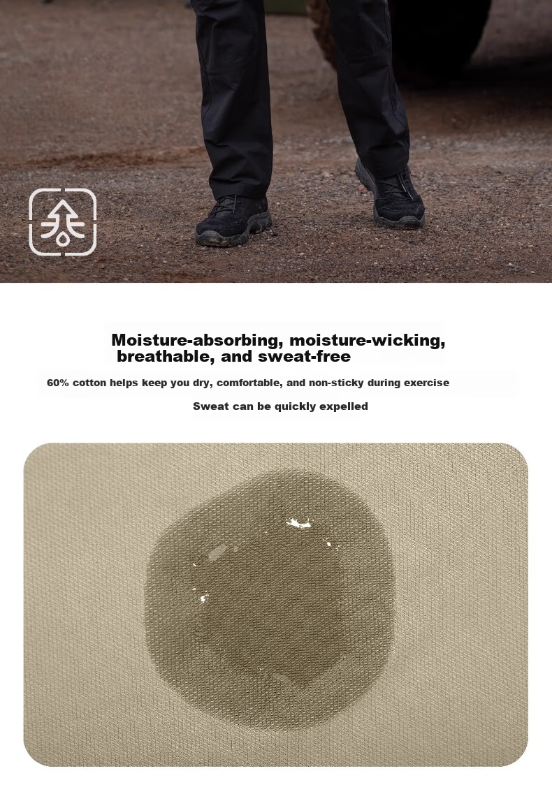 Free Soldier Asahi Tactical Work Pants Outdoor Stretch Breathable Men's Casual Scratch-Resistant Durable Work Pants Khaki 30W/30L 6