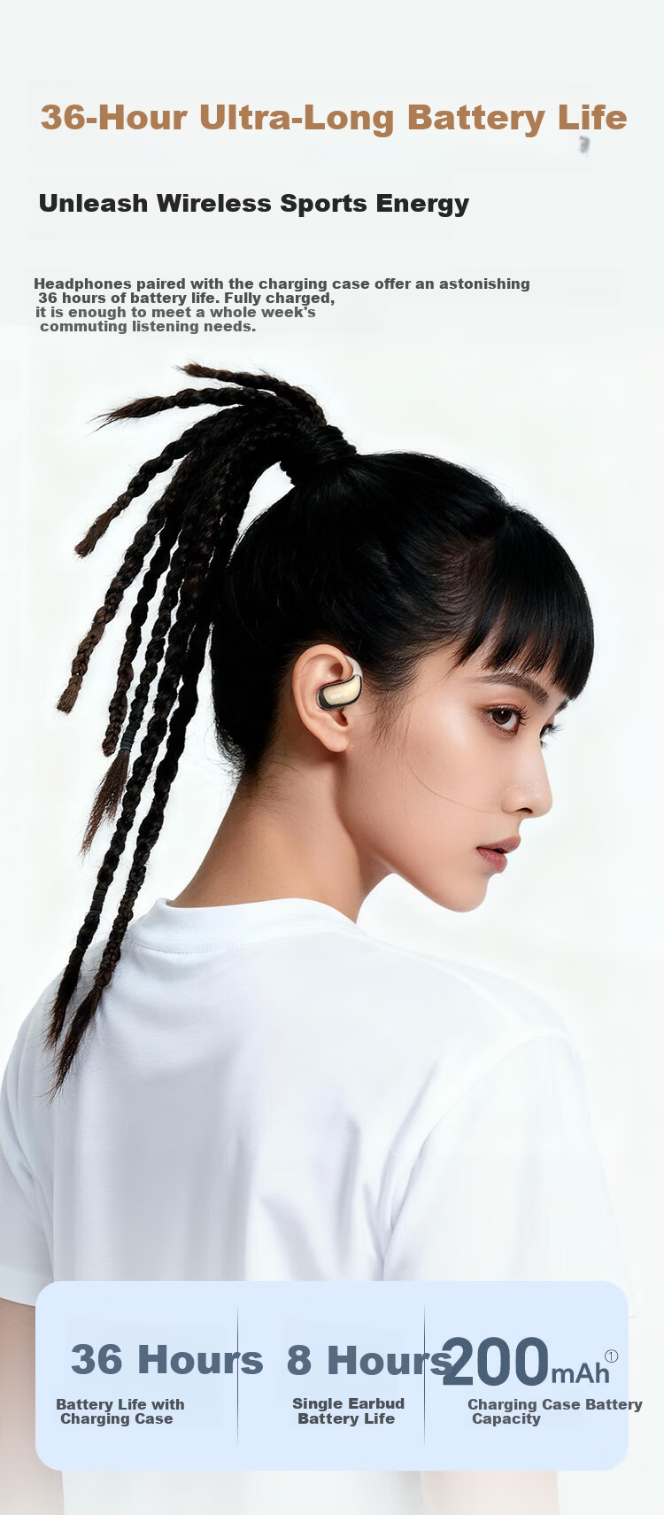 IGene 14mm Gold Label Panorama Sound 6.0 Bluetooth Earhook Bone Conduction Wireless Open-Ear Music Sports Running Headphones Compatible with Huawei Xiaomi S160 11