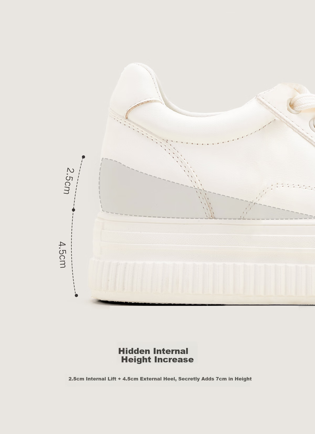 Sasa Su [Cloud Feel White Sneakers] Spring Summer Thick Sole Height Increasing Versatile White Sneakers Sports Casual Shoes Women ZA65184-30 6