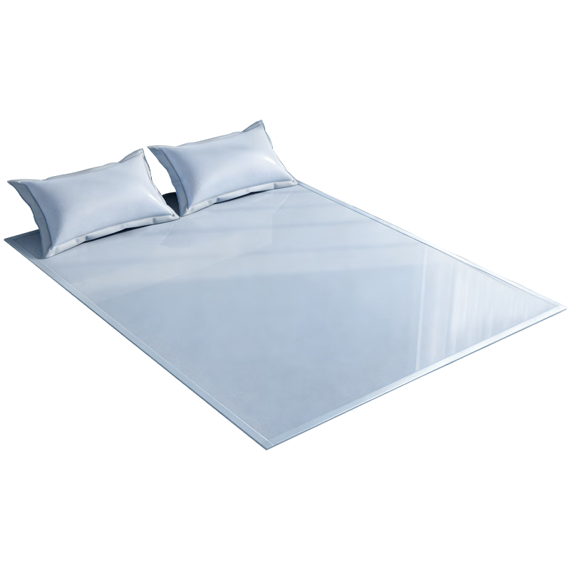 Huadn Carbon Fiber Ice Silk Cooling Mat, Washable Air Conditioning Mat, Double Set, Ice Silk Mat Fitted Sheet Style 150*200cm