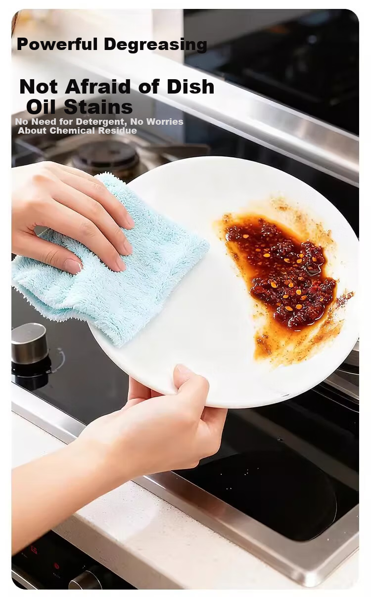 Ruilaida Kitchen Dishcloths and Cleaning Cloths, 5-Star Antibacterial, Oil-Resistant, Easy to Clean, Highly Absorbent, Thickened, Pack of 3 6