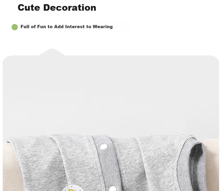 Mini Wooden House Kids Vest Boys Girls Spring Autumn Children's Open Front Vest Black Cloud Bear 110 9