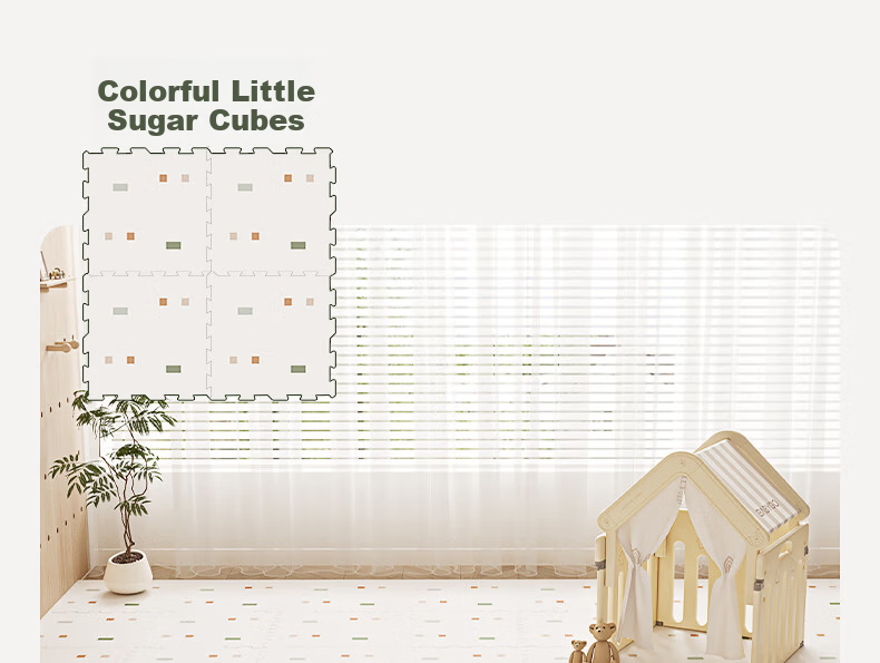 BG-BABYGO Baby Patchwork Crawling Mat Children's Floor Mat XPE Thickened Non-Toxic Odorless Infant Green Core 7