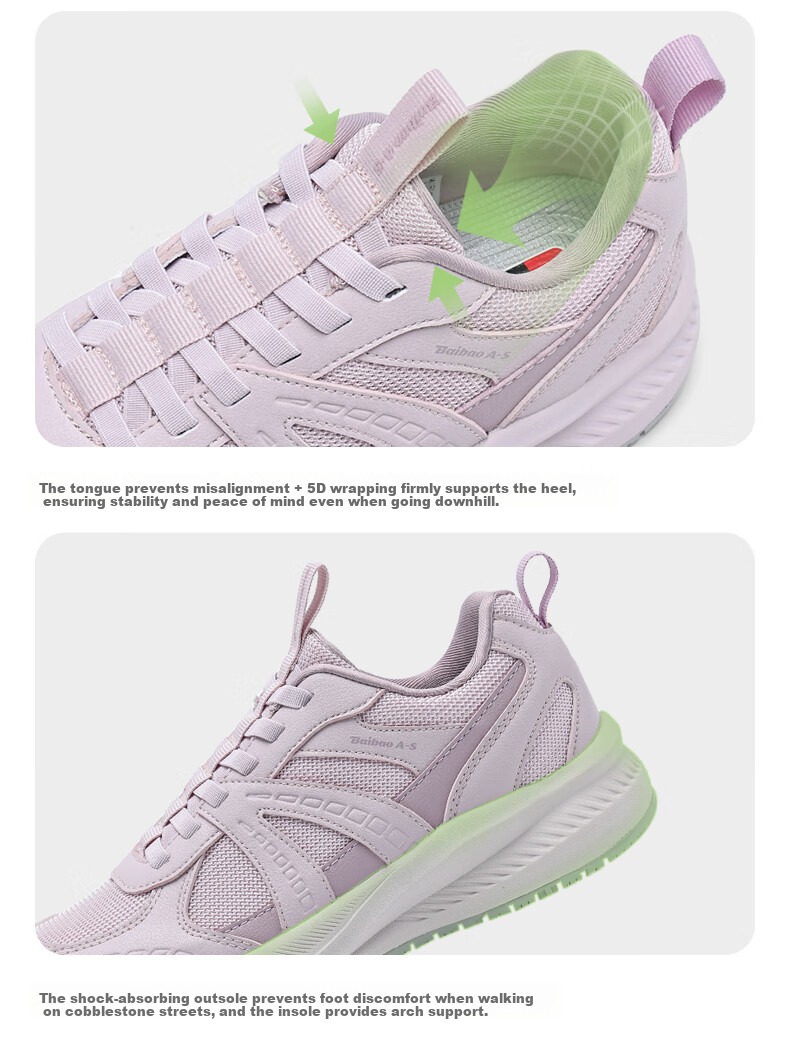 Baibao Super Non-Slip Women's Sports Shoes Oil and Water Resistant Lightweight Running Shoes Soft Cushion Breathable Maternity Safety Casual Shoes 12