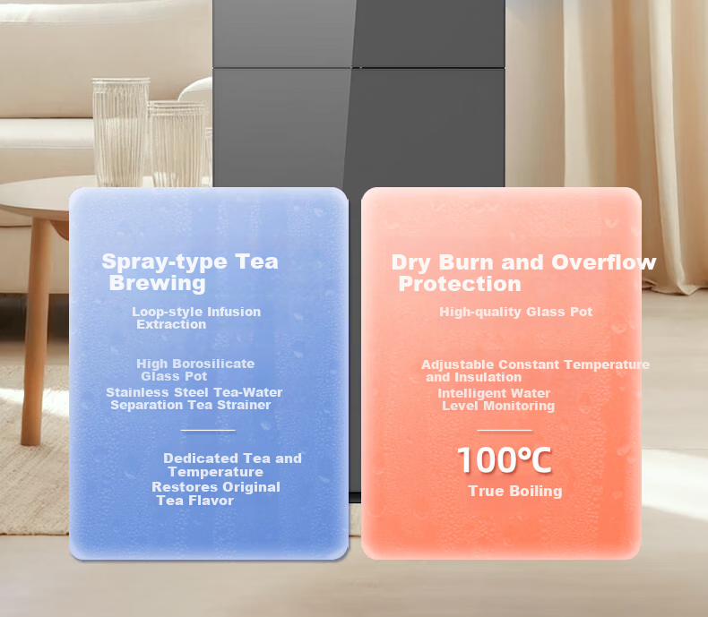 MeiLing High-End Large Capacity Tea Bar Machine Home Living Room Bottom-Loading Tea Bar Cabinet Spray Boil Tea Vertical Water Dispenser Anti-Overflow Anti-Dry Burn Kettle MY-H337 Small Fountain MAX3.0 5