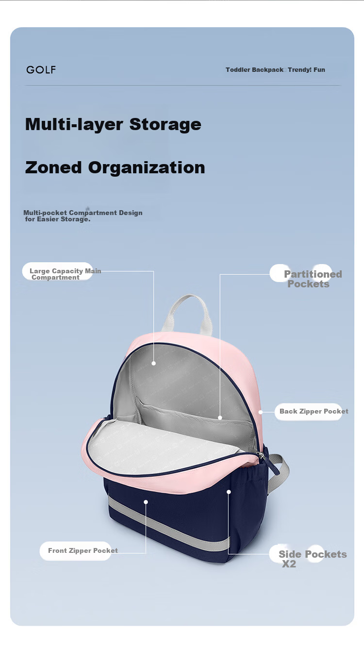 GOLF Kids Lightweight School Backpack Elementary Student Outdoor Unisex Travel Sports Bag High-Value Lightweight Design 15
