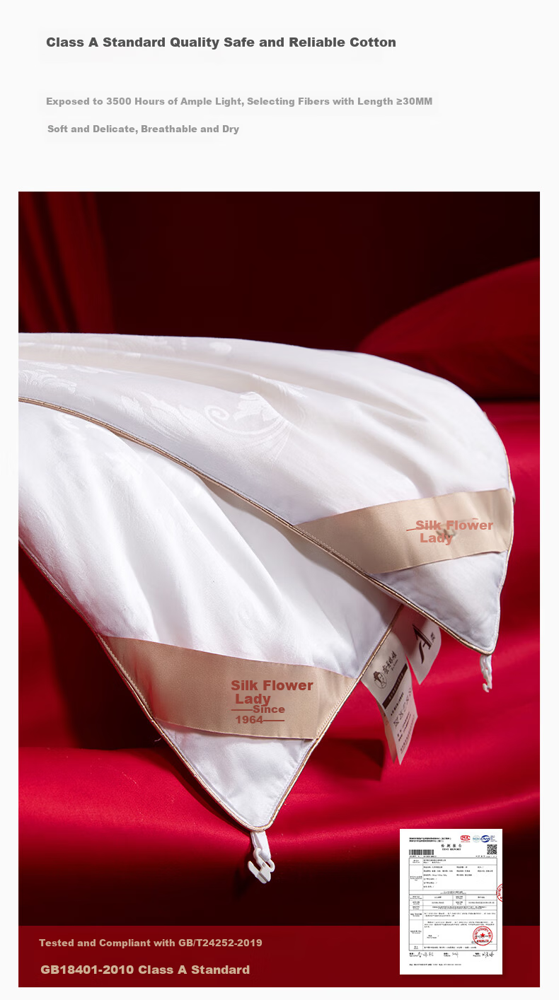 SILKUEEN "Golden Harmony" 100% Premium Mulberry Silk Gold Thread Wedding Quilt Set 2+4 Jin 220*240cm 12