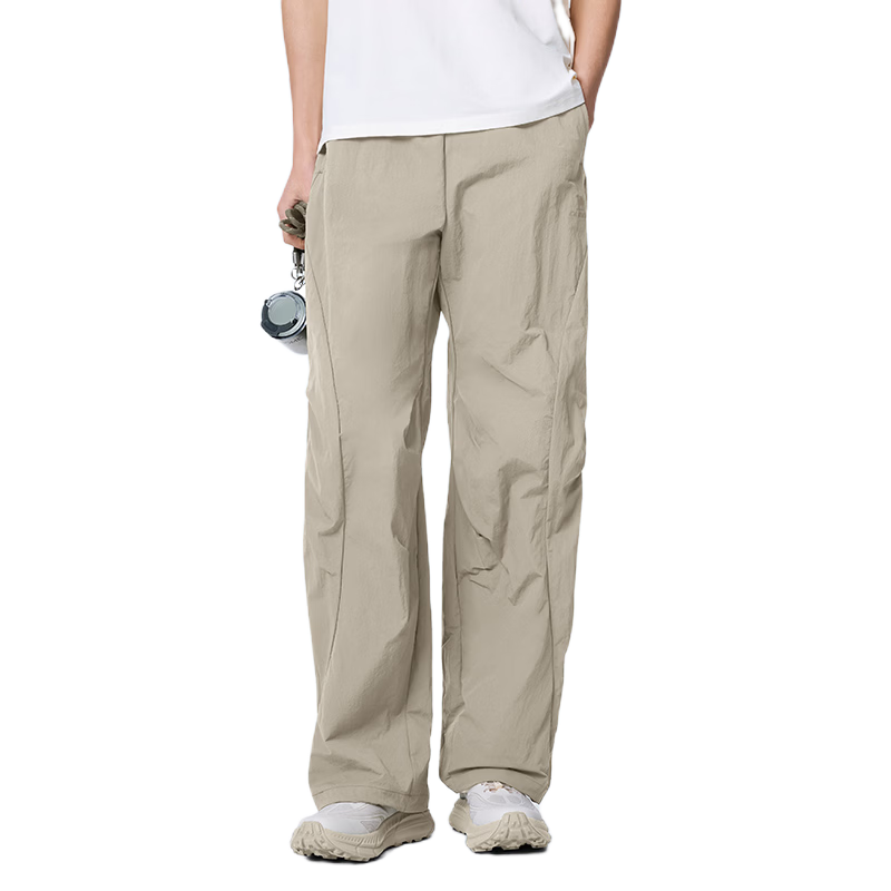 CAMEL Men's Sports Workwear Pants Loose Straight Quick-Dry Casual Paratrooper Pants C16BW1L0008 Truffle Gray L