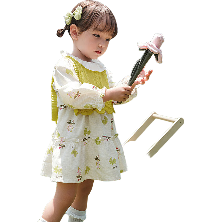 BALABALA Kids Baby Dress Set Girls Children's Two-Piece Outfit 2025 Autumn Sweet Cute 209325111001